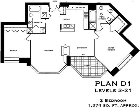 Park Place Floor Plan D1 | Park Place - Downtown San Diego Condos