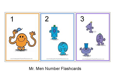 Mr Men Number Flash Cards