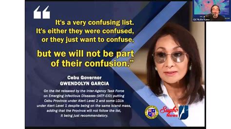 Statement of Cebu Gov. Gwendolyn Garcia - One News Page VIDEO