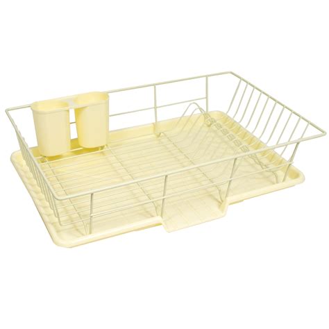 Sweet Home Collection 3-Piece Kitchen Sink Dish Drainer Set- Yellow - Walmart.com - Walmart.com