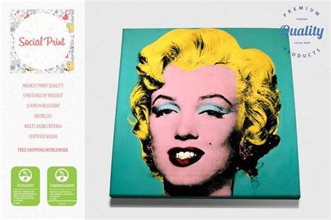 Marilyn Monroe in Turquoise by Andy Warhol, Canvas Print / FREE SHIPPING | Marilyn monroe pop ...