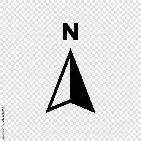 North arrow icon N direction vector point symbol, Isolated on ...