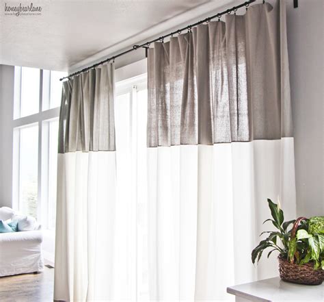 DIY Two Toned Curtains - Honeybear Lane
