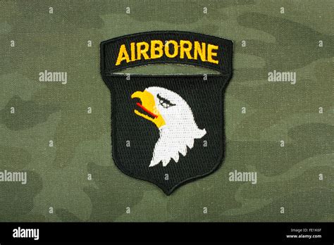 World War 2 - insignia US Army 101st Airborne Division on reconstruction group uniform Stock ...