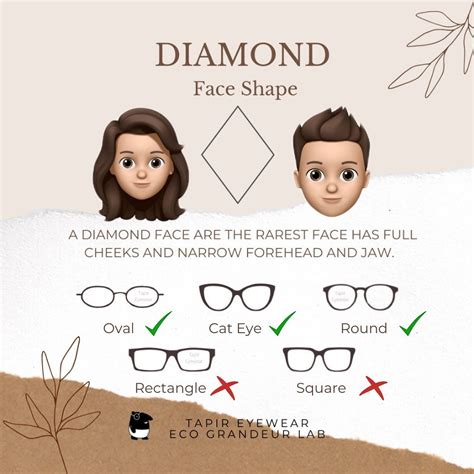 Tapir Eyewear - A diamond shaped face is often...