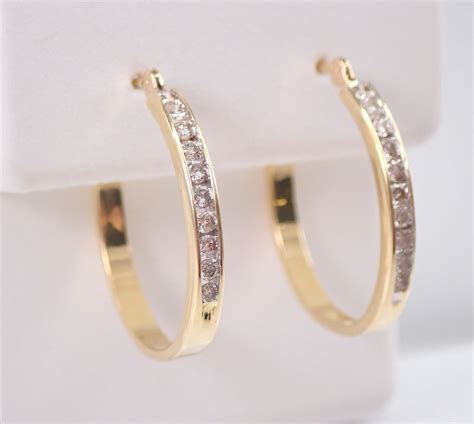 RESERVED/SOLD 14K Yellow Gold 1/4 ct Diamond Hoop Earrings Diamond Hoops Huggies Gift
