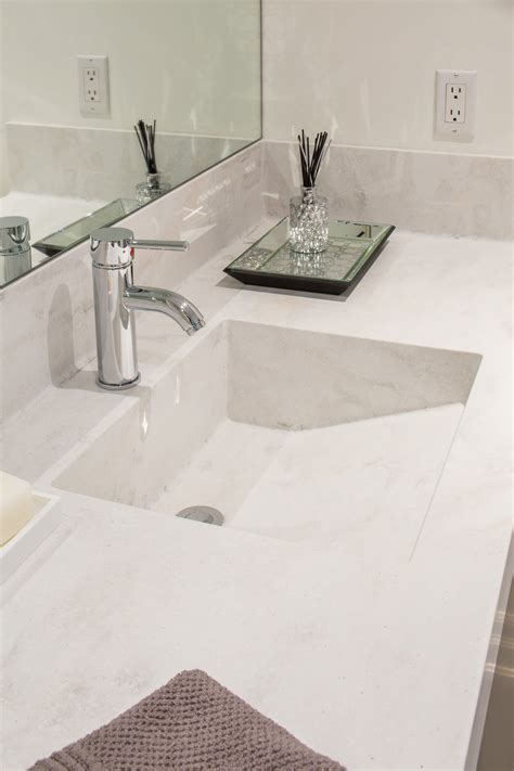 Corian® Rain Cloud custom sink and vanity. … | Corian bathroom, Bathroom vanity countertops ...