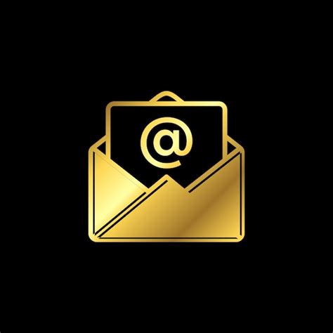 Premium Vector | Gold color trendy envelope icon vector template