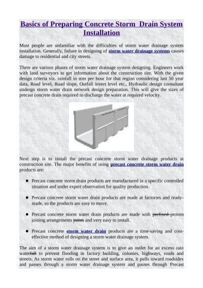 Basics of Preparing Concrete Storm Drain System Installation