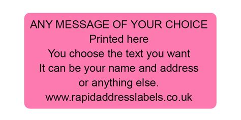 Pink Printed Address Labels - Adhesive Pink Labels - Rapid Address Labels