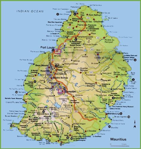 Discover the Beauty of Mauritius with a Tourist Map