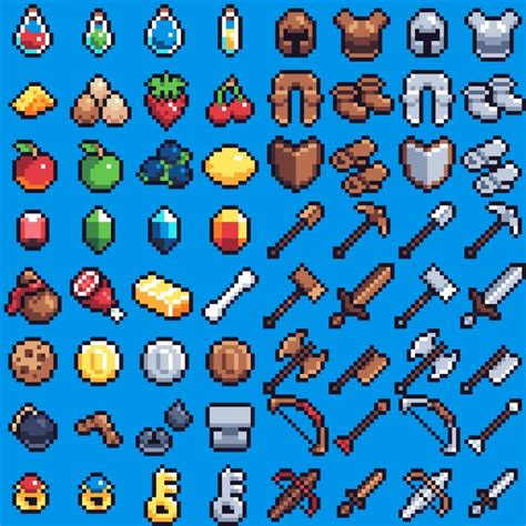 16x16 Pixel art RPG Items by ... | Pixel art characters, Pixel art ...