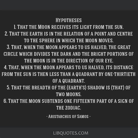 Hypotheses 1. That the Moon receives its light from the...