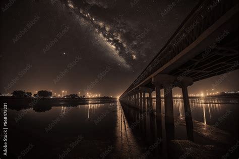 Discover the Night Sky of Ahmedabad at the Sabarmati Riverfront Stock Illustration | Adobe Stock