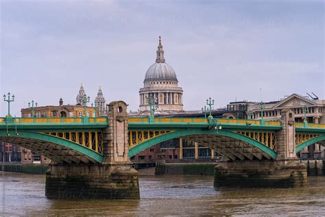 "Southwark Bridge And St Paul's Cathedral, London, England, United ...