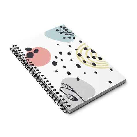 Dotted or Blank Abstract Spiral Notebook. Modern Spiral - Etsy