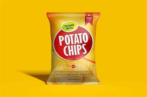 Free Chips Packaging Bag Mockup (PSD)