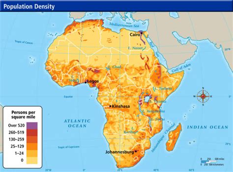 Population density in Africa. - Maps on the Web