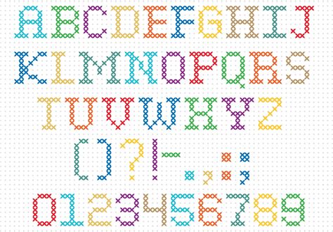 Cross Stitch Vector Font - Download Free Vector Art, Stock Graphics & Images