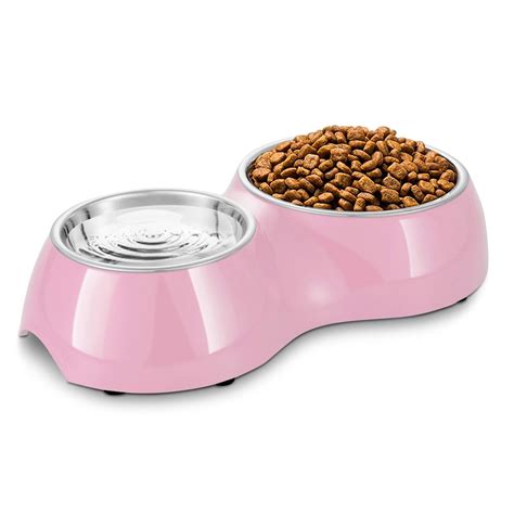 Double Dog Bowl - Double Stainless Steel Dog and Cat Food and Water ...