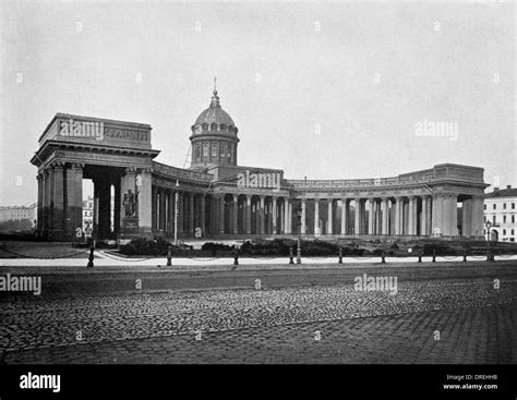 Neoclassical kazan cathedral Black and White Stock Photos & Images - Alamy