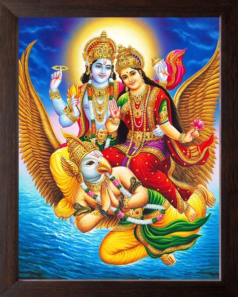 Buy Art n Store Lord Vishnu and Goddess Lakshmi on Garuda HD Printed Religious and Decor ...