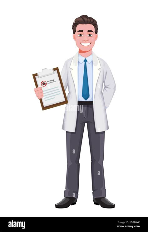 Stock vector cheerful doctor cartoon character. Handsome male doctor. Vector illustration Stock ...