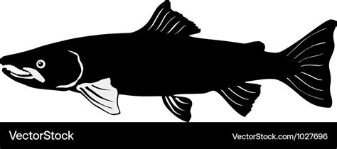 Silhouette of salmon Royalty Free Vector Image