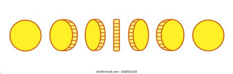 Coins Set Vector Sprites Rotation Animation: vector de stock (libre de regalías) 1428161135 ...