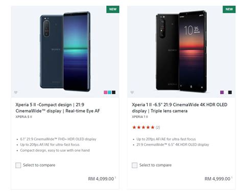 Sony Xperia 1 II and Xperia 5 II Malaysia pricing revealed, starts from ...