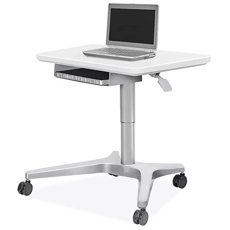 Sit/Stand Mobile Desk in Stock - ULINE