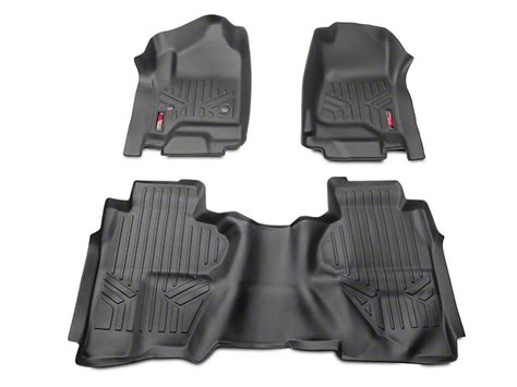 Rough Country Silverado Heavy Duty Front & Rear Floor Mats - Black ...