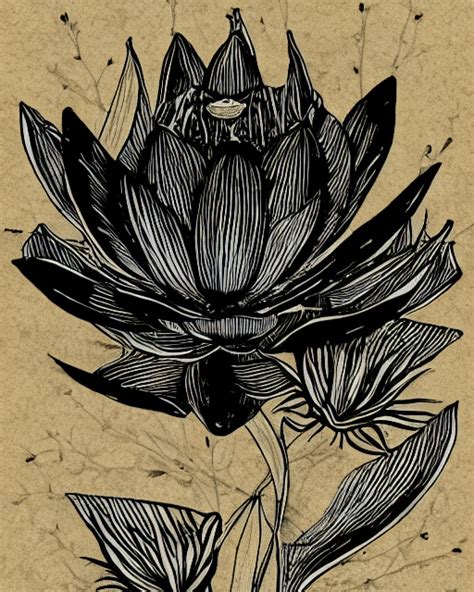 The Black Lotus, botanical illustration : r/aiArt