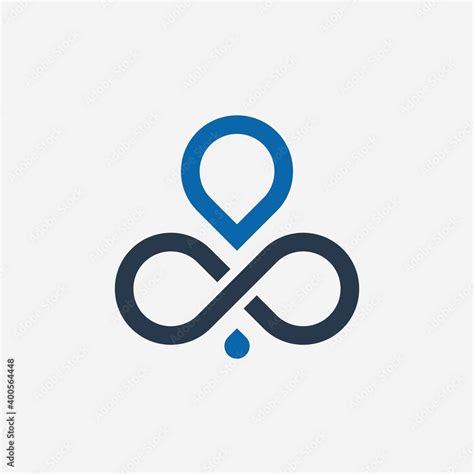 infinity symbol with water drop logo Stock Vector | Adobe Stock