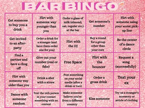 Bar Bingo Game - Etsy