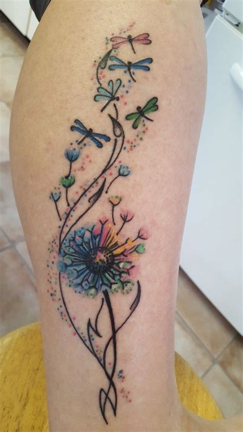 dandelion and dragonfly tattoo – Google Søgning | Dandelion tattoo, Dragonfly tattoo design ...