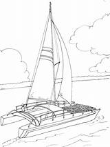 Catamaran Coloring Pages Template Selway Fisher Cat Hulls Sketch  sketch template