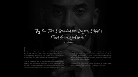 The Mamba Mentality Book Web Design Concept on Behance