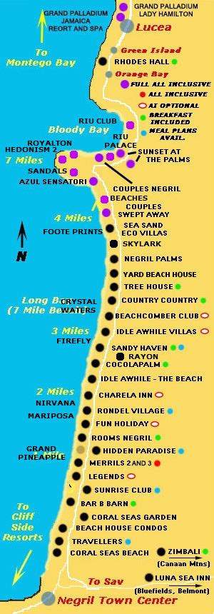 Tourist Map Of Negril Jamaica