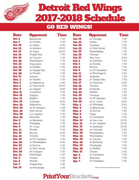 86 best images about Printable NHL Schedules on Pinterest