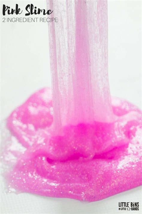 Pink Slime with 2 Ingredients - Little Bins for Little Hands