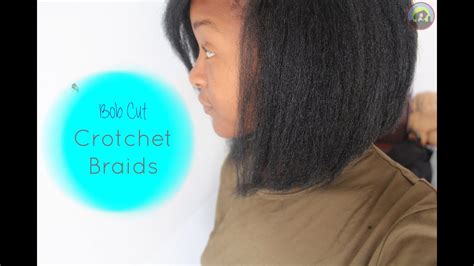 Bob Cut Crochet Braids on Natural Hair - YouTube