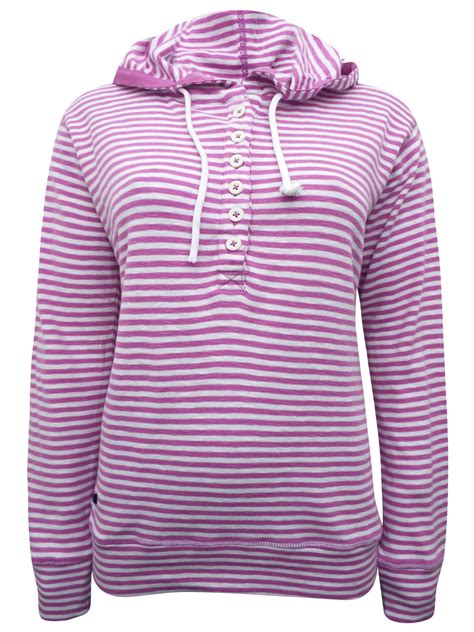 Lazy Jacks - - Lazy Jacks FUCHSIA Pure Cotton Striped Hooded Top - Size ...