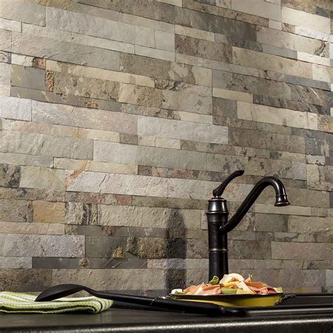 Aspect Peel And Stick Backsplash : Aspect™ 5.9" x 23.6" Peel and Stick Stone Tile Backsplash ...