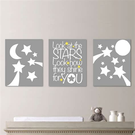 Baby Nursery Art Stars Moon Nursery Decor Moon and Stars - Etsy