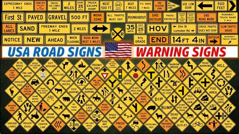 USA ROAD SIGNS - All WARNING SIGNS - YouTube