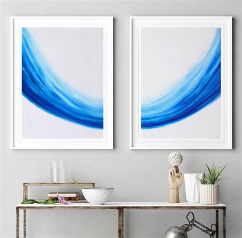 Blue Minimalist Art-abstract Art Set-original Oil - Etsy