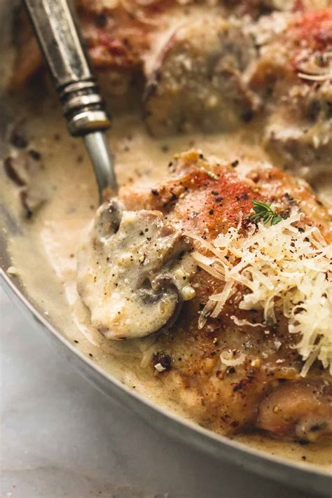 Creamy Parmesan Chicken and Mushrooms - Creme De La Crumb