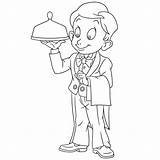 Waiter Coloring Page A Colouring Pages Sketch  sketch template