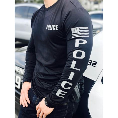 [UNO] Men's Police Long Sleeve [BLK/GRY] in 2021 | Police shirts, Police, Police outfit